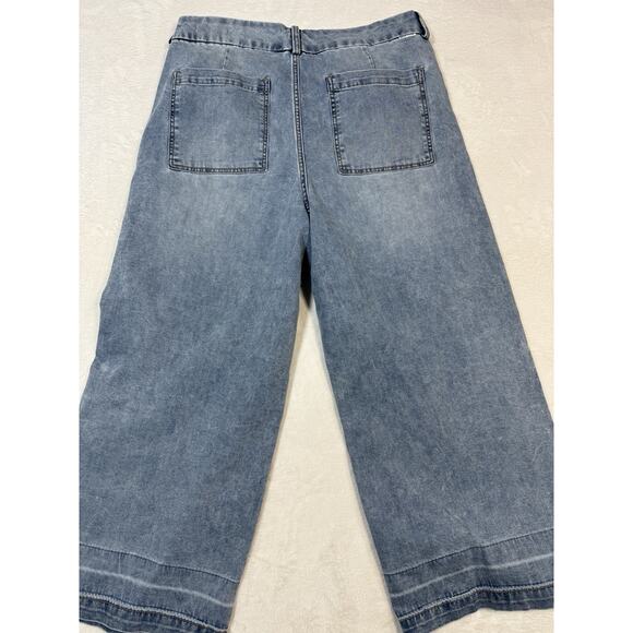 Dear John Womens Audrey Super High Rise Cropped Wide Leg Jeans Sz 31 (actual 34) - Picture 6 of 6